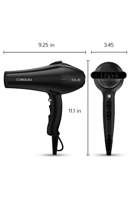 IQUE Professional Hairdryer Black Q3600