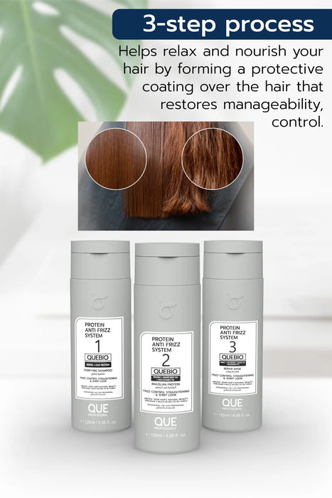 QUEBIO PROTEIN ANTI FRIZZ SYSTEM MINI KIT 120ML